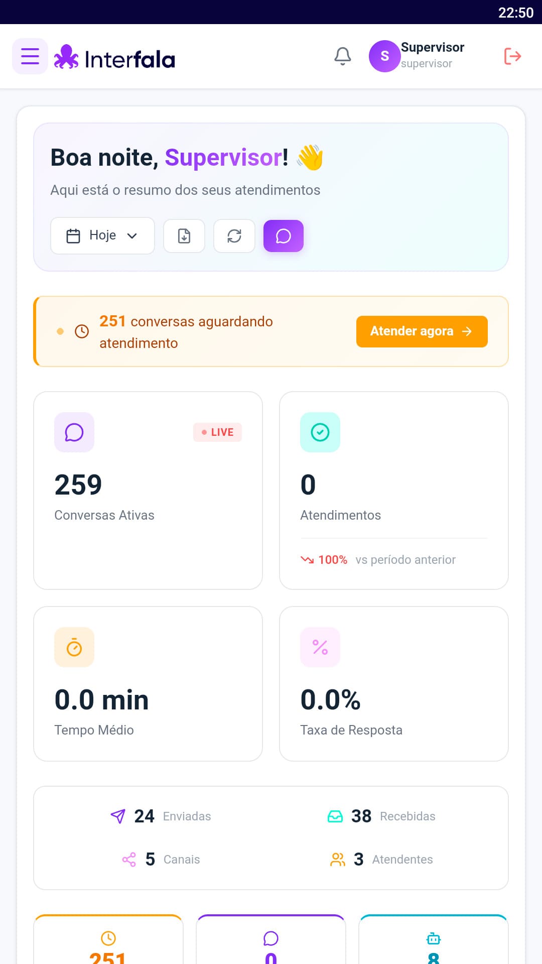 App Interfala - Tela de chat